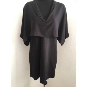 ZARA W/B Collection Black‎ Layered Lagenlook V-neck knit dress Size S